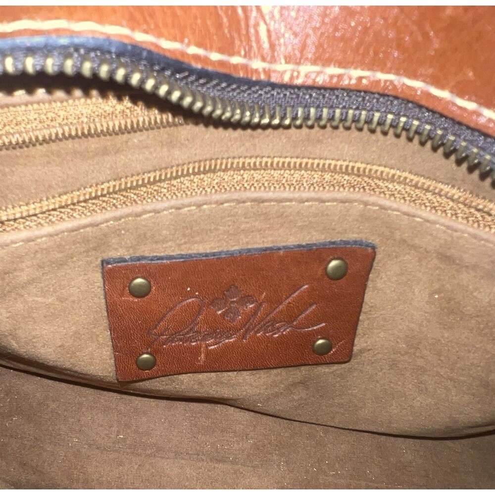 Patricia Nash Turati Tan Leather Crossbody Bag Heritage Zip Western Boho Purse - Picture 7 of 8